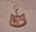 Load image into Gallery viewer, Multiple Color Options Cat-Shaped Resin Shaker Keychain
