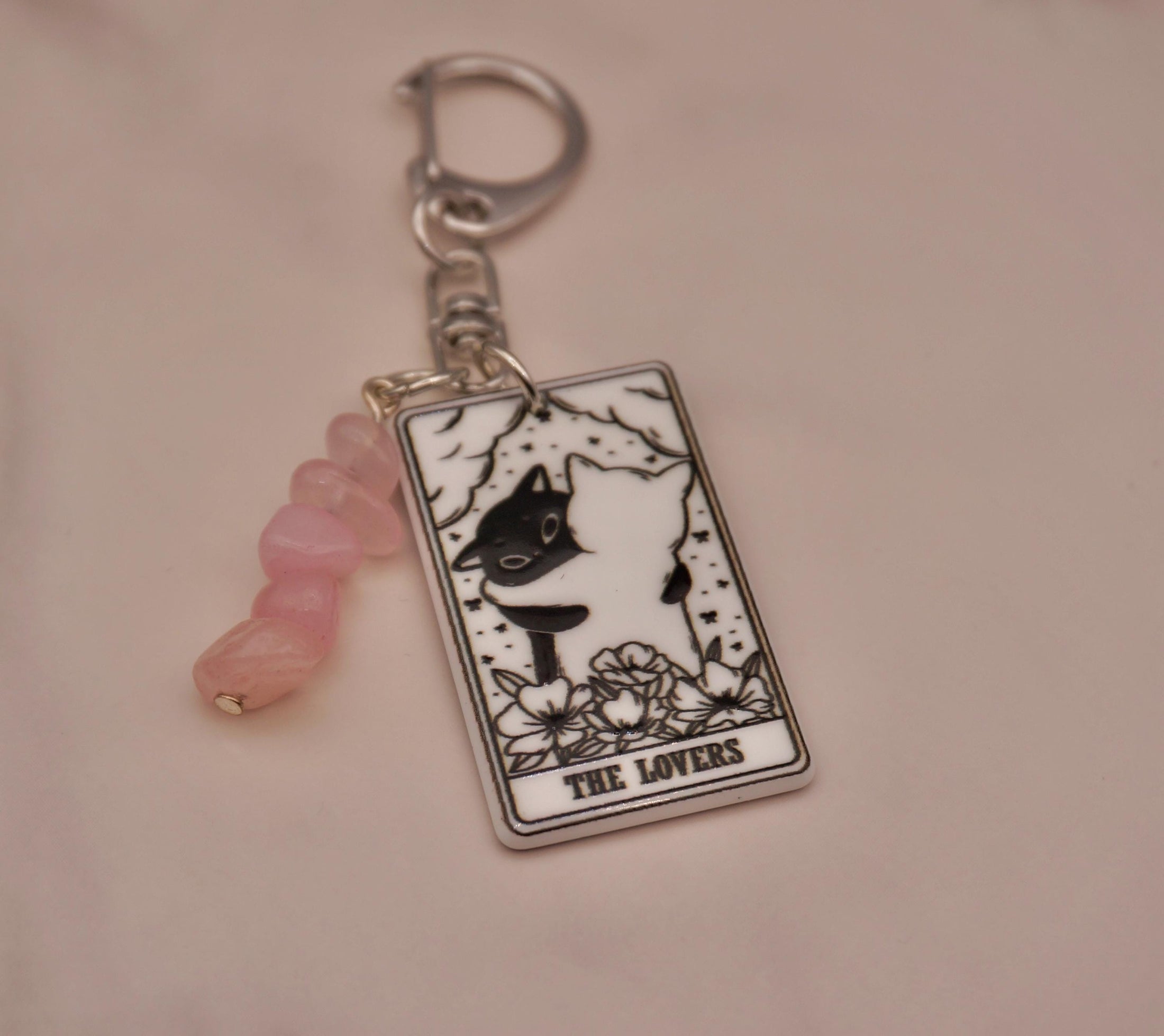 Cat Tarot Keychain Collection — Crystal Major Arcana Charms