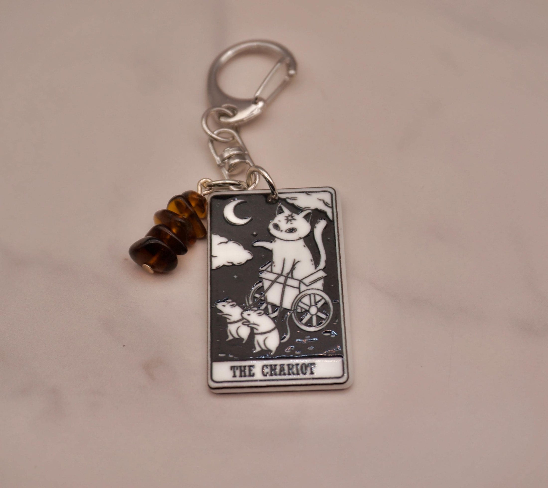 Cat Tarot Keychain Collection — Crystal Major Arcana Charms