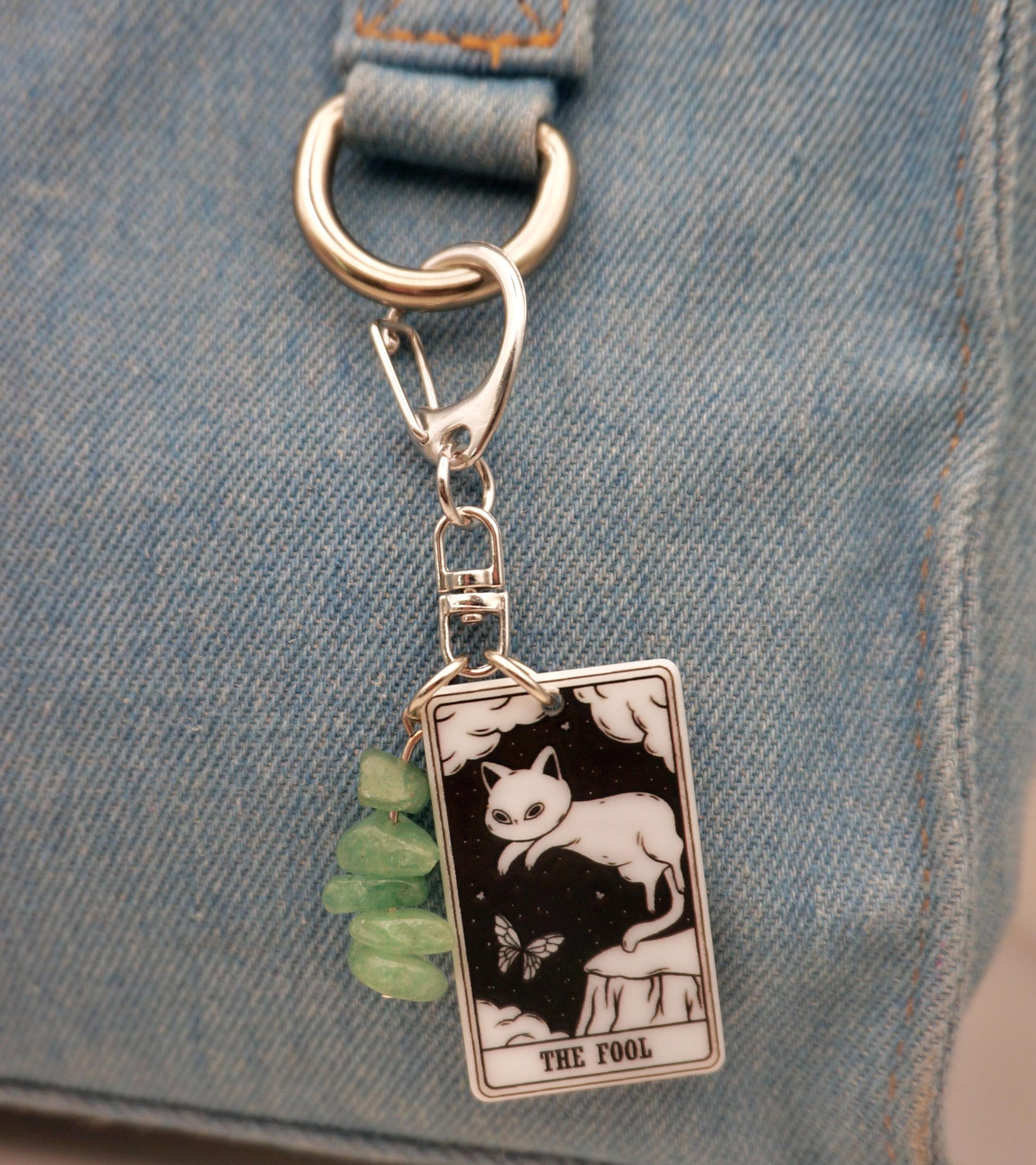 Cat Tarot Keychain Collection — Crystal Major Arcana Charms