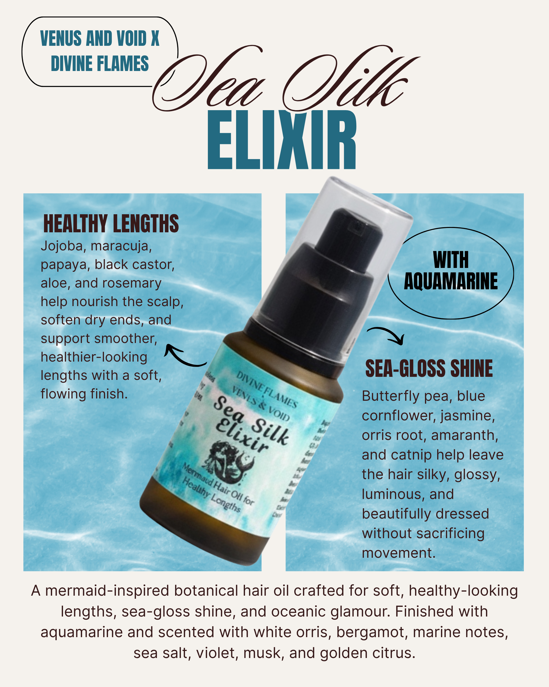Sea Silk Elixir Hair Oil Divine Flames X Venus and Void