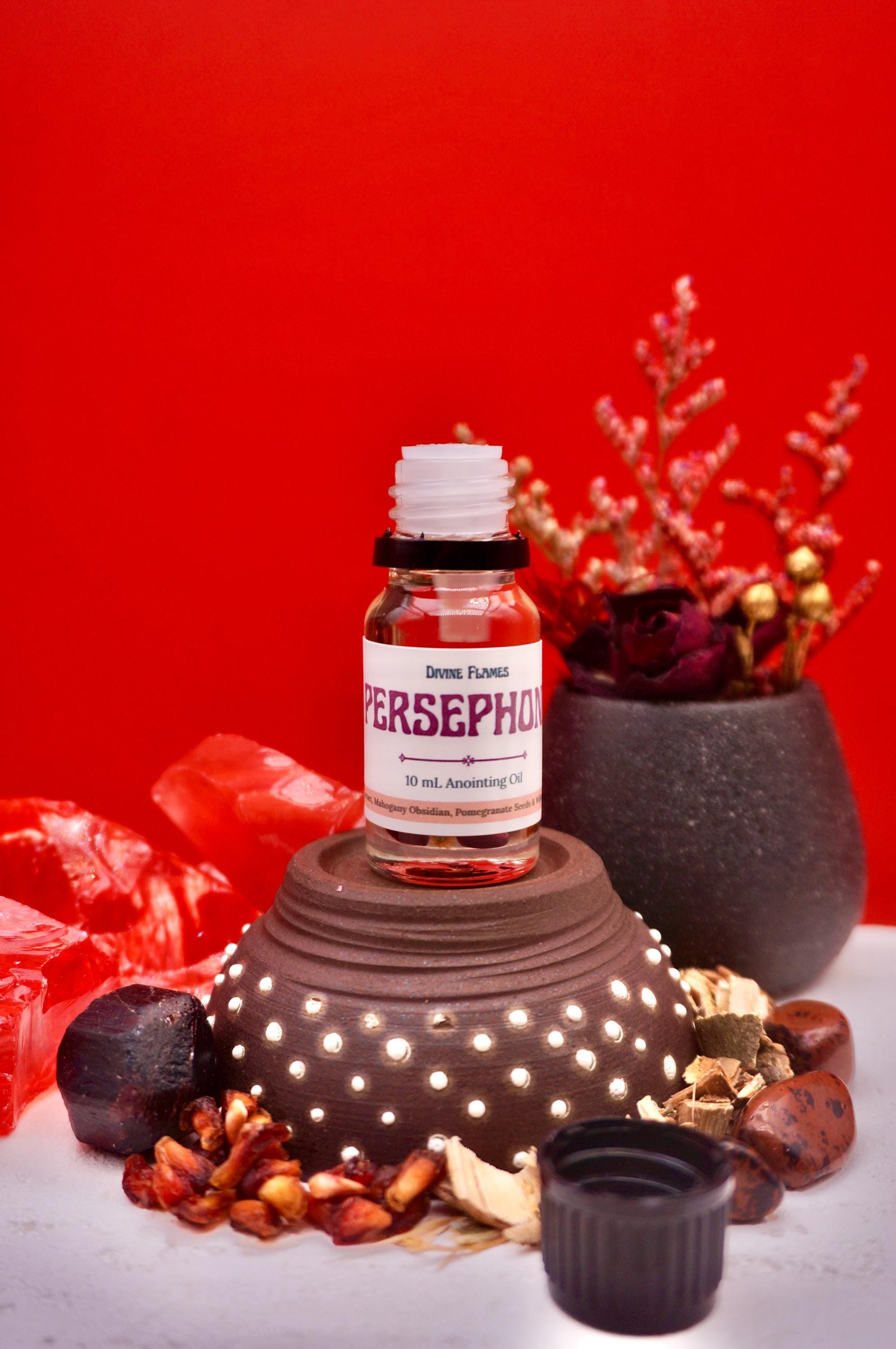 Persephone Oil — Garnet, Mahogany Obsidian, Pomegranate & Willow Bark