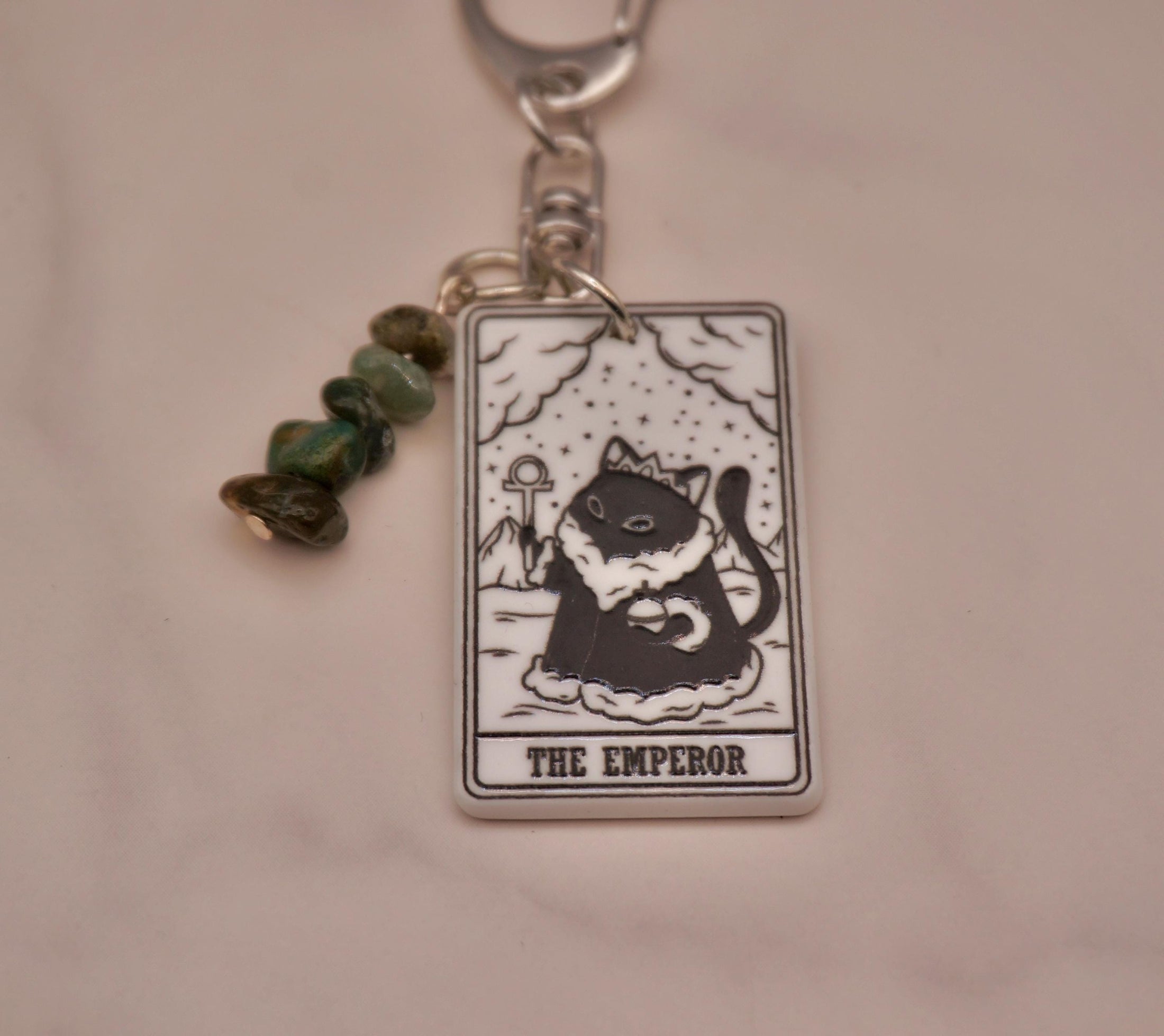 Cat Tarot Keychain Collection — Crystal Major Arcana Charms