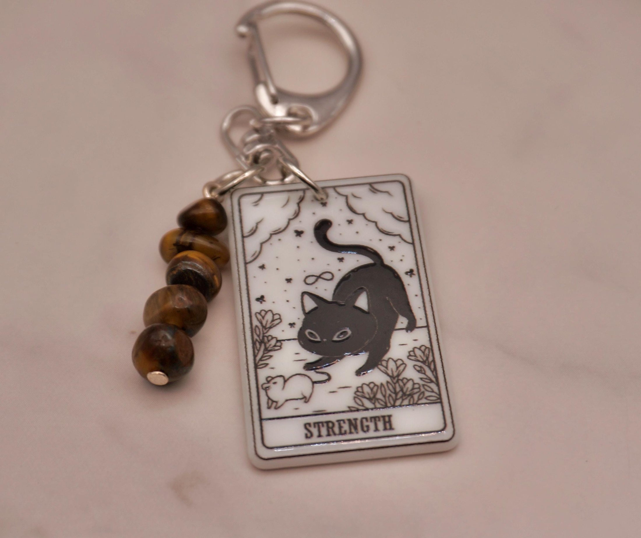 Cat Tarot Keychain Collection — Crystal Major Arcana Charms