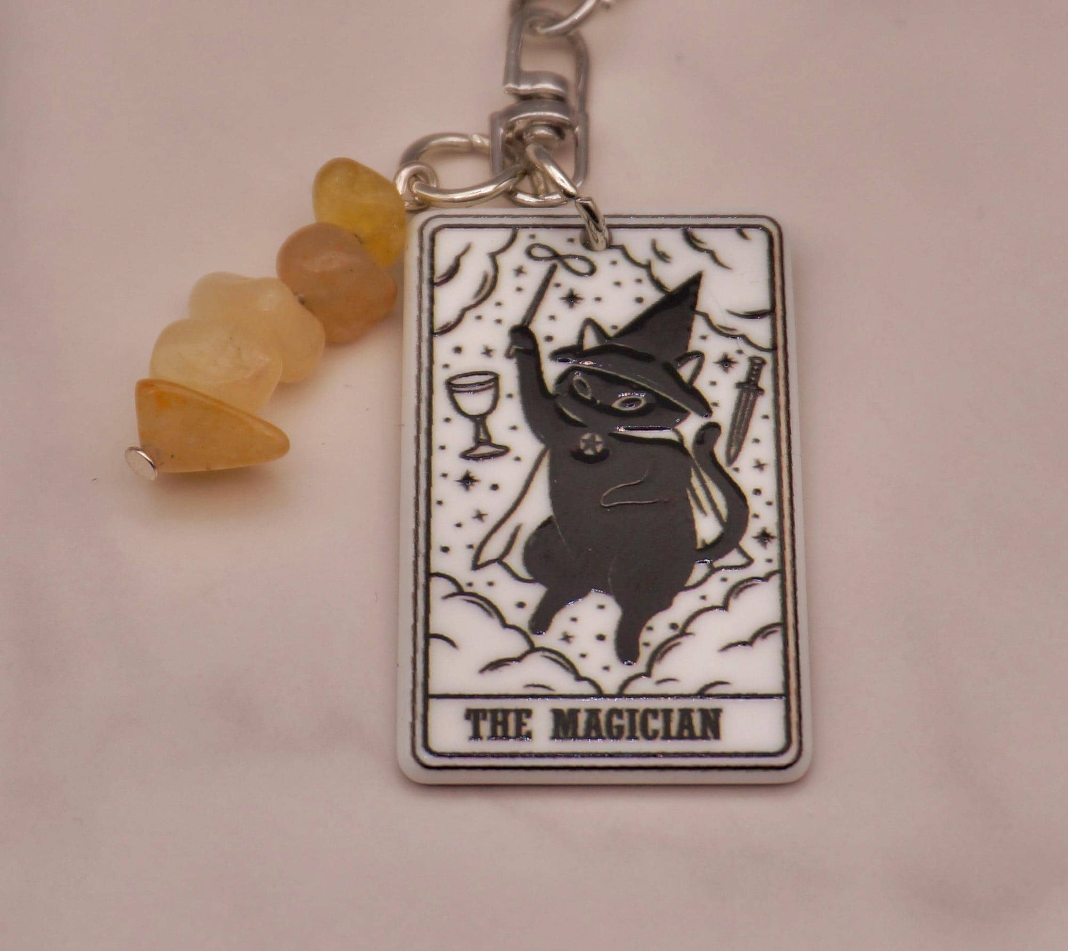 Cat Tarot Keychain Collection — Crystal Major Arcana Charms