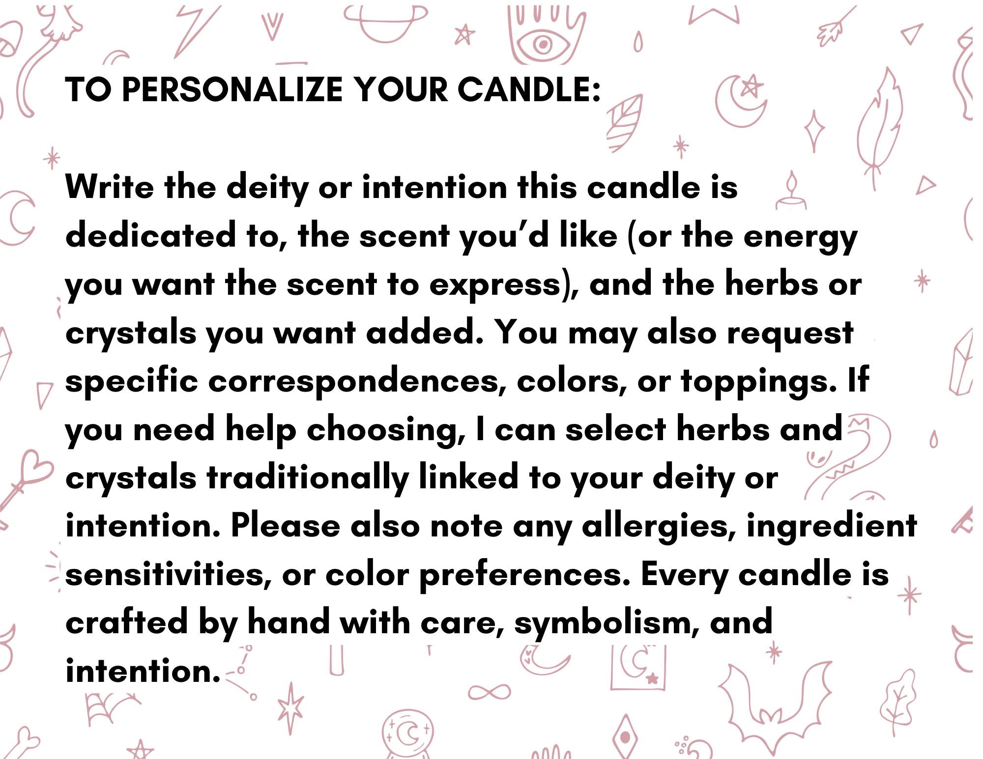 Custom Deity/Intention Candle (8 oz. or 10 oz.)