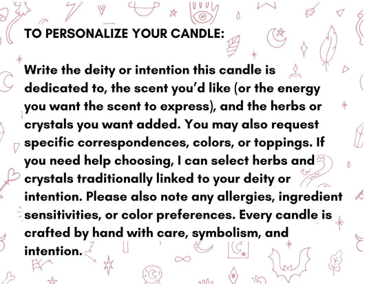 Custom Deity/Intention Candle (8 oz. or 10 oz.)