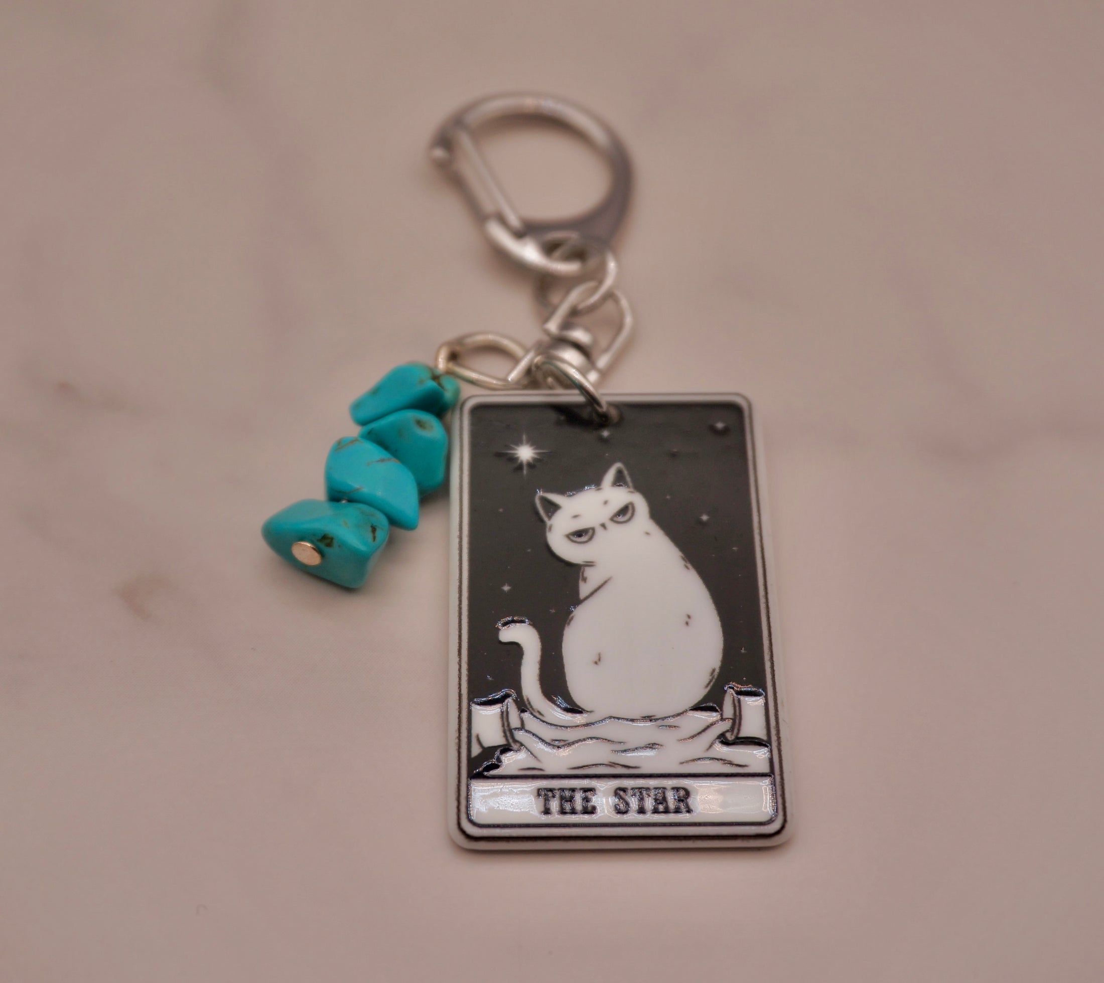 Cat Tarot Keychain Collection — Crystal Major Arcana Charms