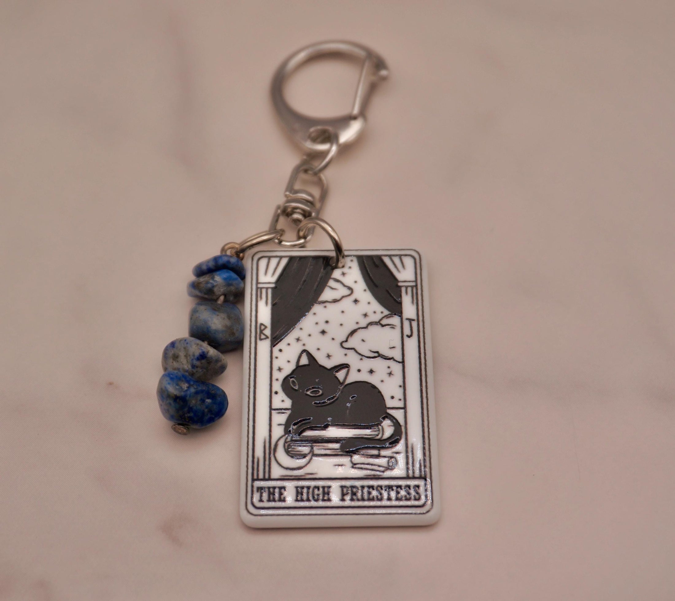 Cat Tarot Keychain Collection — Crystal Major Arcana Charms